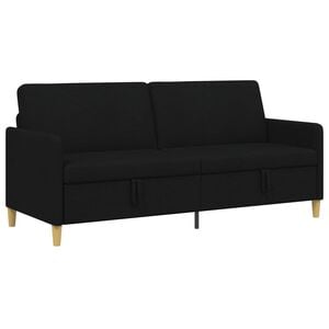 vidaXL Soffa med f&ouml;rvaring Svart 192 x 78 x 87 cm Polyester