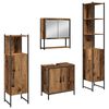 vidaXL Badrumsm&ouml;belset 4 pcs Brun 33 x 33 x 185.5 cm Konstruerat tr&auml;