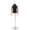 vidaXL Justerbar mannequin 120-157 cm med bas Unisex PP Svart