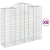 vidaXL Gabioner b&aring;gformade 8 st 200x50x160/180 cm galvaniserat j&auml;rn