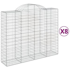 vidaXL Gabioner b&aring;gformade 8 st 200x50x160/180 cm galvaniserat j&auml;rn