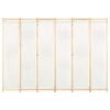 vidaXL Rumsavdelare 6 paneler 240x170x4 cm gräddvit tyg