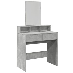 vidaXL Sminkbord med spegel betonggr&aring; 80x41x144,5 cm
