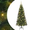 vidaXL Konstgjord julgran med 300 LED-lampor Gr&ouml;n 180 cm PE och PVC