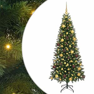 vidaXL Konstgjord julgran med 300 LED-lampor Gr&ouml;n 180 cm PE och PVC