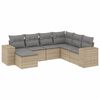 vidaXL Matgrupp f&ouml;r tr&auml;dg&aring;rden med dynor 7 delar beige konstrotting