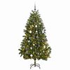 vidaXL Plastgran med g&aring;ngj&auml;rn 300 LEDs & kulor 300 cm