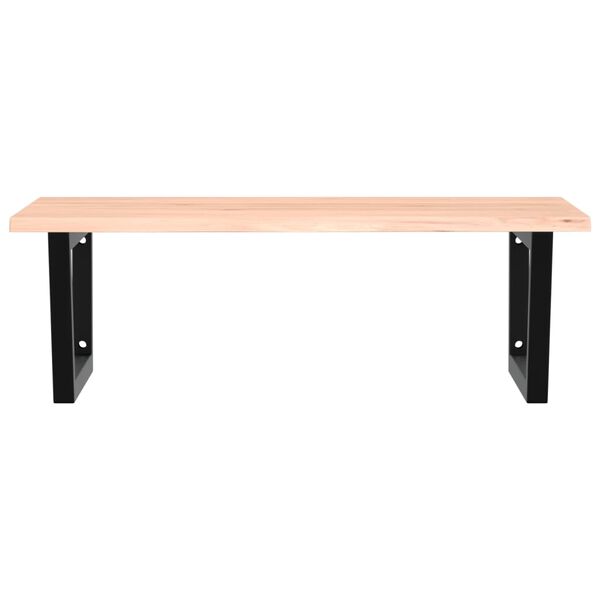 vidaXL V&auml;ggmonterad handfatshylla st&aring;l och massiv ek