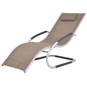 vidaXL Sols&auml;ng med kudde aluminium och textilene taupe