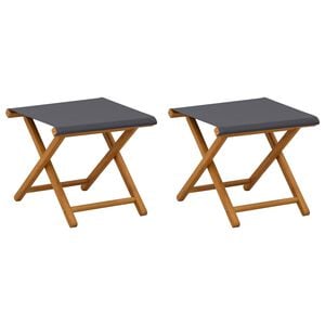 vidaXL Deck Chair 2 st Massiv Eukalyptus Tr&auml; Gr&aring;