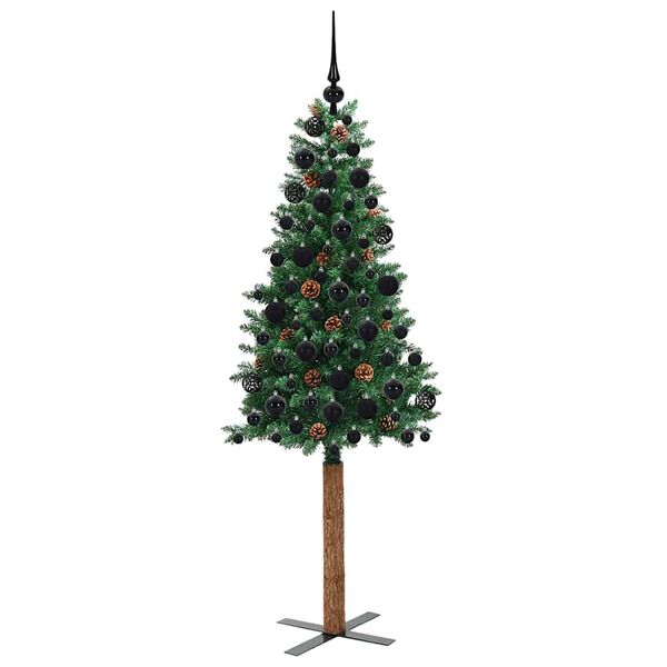 vidaXL Smal julgran med 300 LED-lampor Gr&ouml;n 180 cm PVC och solid furu