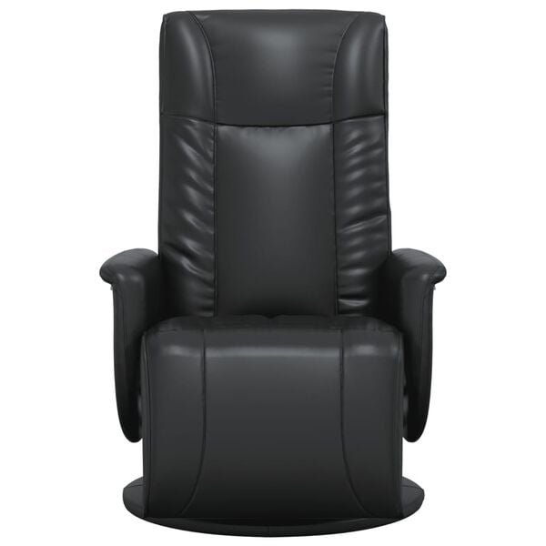 vidaXL Reclinerf&aring;t&ouml;lj med fotst&ouml;d svart konstl&auml;der