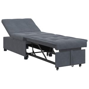vidaXL Soffs&auml;ng M&ouml;rkgr&aring; 194 x 67 x 82 cm Sammet