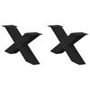 vidaXL Soffbordsben X-formade 2 st svarta 70x(30-31) cm st&aring;l