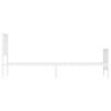 vidaXL Sängram med huvudgavel och fotgavel vit metall 80x200 cm