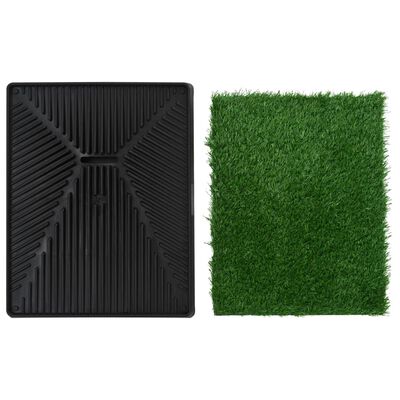 vidaXL Djurtoalett med tråg & konstgräs grön 63x50x7 cm WC