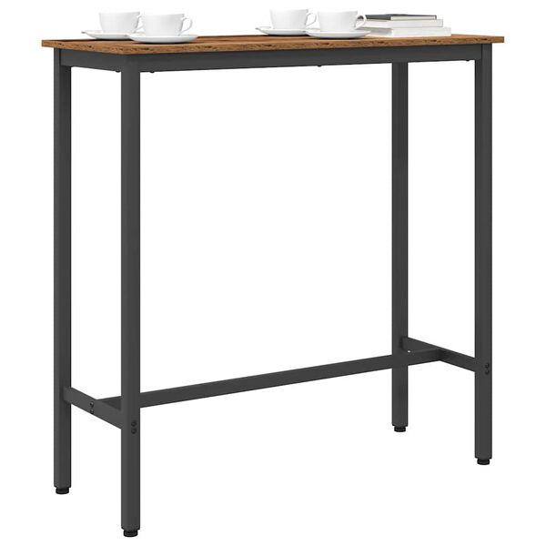 vidaXL bord Gammalt tr&auml; 100 x 40 x 100,5 cm Konstruerat tr&auml; och st&aring;l