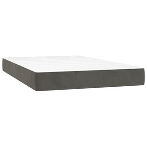 vidaXL Pocketres&aring;rmadrass medium m&ouml;rkgr&aring; 120x200x20 cm sammet