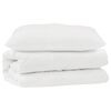 vidaXL T&auml;ckeset med kudde 2 st Vit Mikrofiber