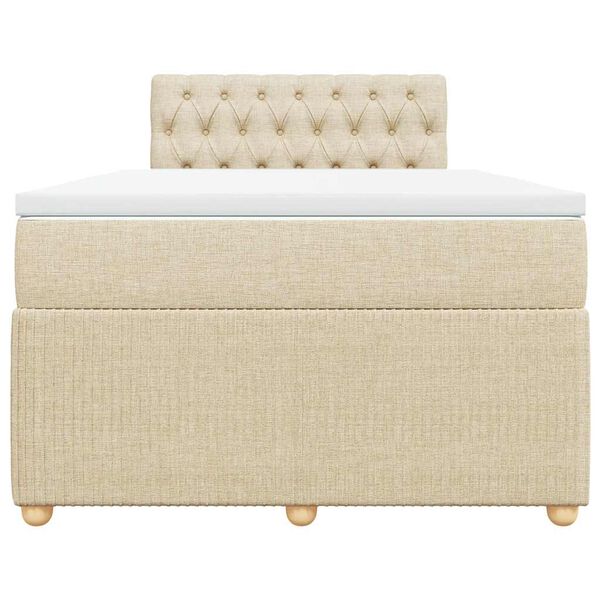 vidaXL Rams&auml;ng med madrass gr&auml;ddvit 120x200 cm tyg