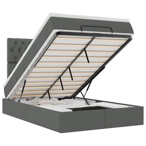 vidaXL Ottoman s&auml;ngram med madrass m&ouml;rkgr&aring; 120x190 cm tyg