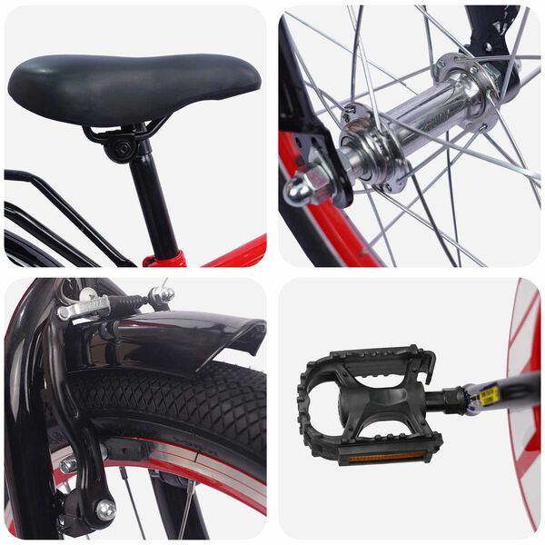 vidaXL Barncykel 20 Tum f&ouml;r 6-11 &aring;r gamla R&ouml;d