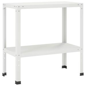vidaXL Planteringsbord 100 x 40 x 80 cm Pulverlackerat st&aring;l Vit