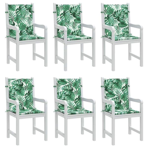 vidaXL Ryggkuddar L&ouml;v 6 pcs Bladm&ouml;nster 100 x 50 x 3 cm Oxford Tyg