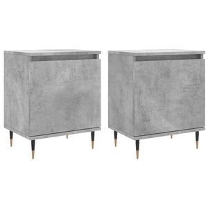 vidaXL S&auml;ngbord 2 st betonggr&aring; 40x30x50 cm konstruerat tr&auml;
