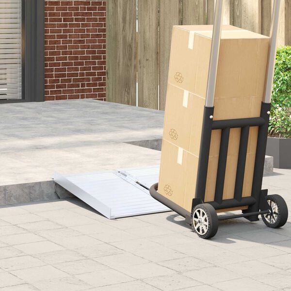 vidaXL Rullstol Ramp Silver 62 x 73 x 5 cm Aluminium