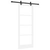 vidaXL Skjutd&ouml;rr Vit 83 x 211 cm Massivt talltr&auml; och glas