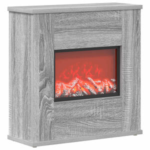 vidaXL Elektrisk eldstad Gr&aring; Sonoma 47 x 18 x 48 cm Konstruerat tr&auml;