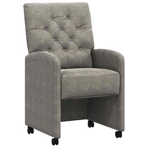 vidaXL Matstolar med hjul med hjul 2 pcs Ljusgr&aring; 58 x 67 x 97 cm