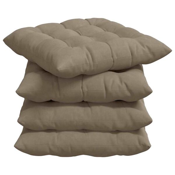 vidaXL Sittkuddar 4 pcs Taupe 40 x 40 x 6 cm Mikrofiber