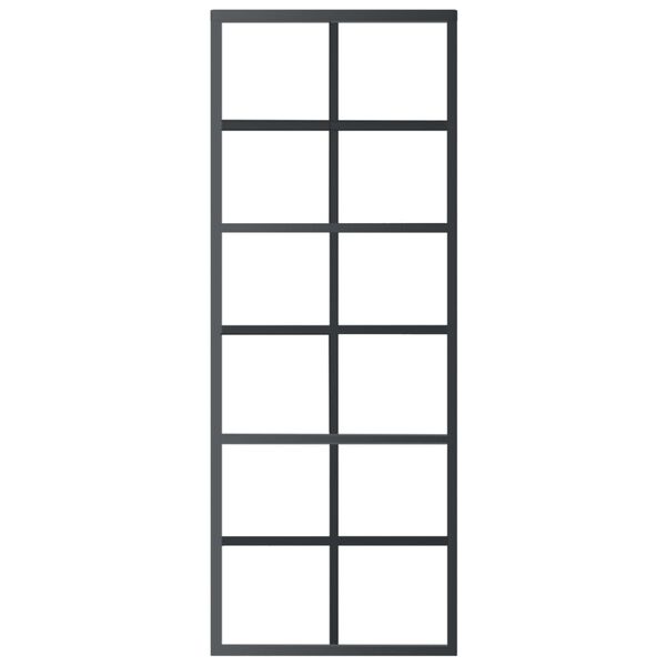 vidaXL Skjutd&ouml;rr med beslagset ESG glas och aluminium 76x205 cm