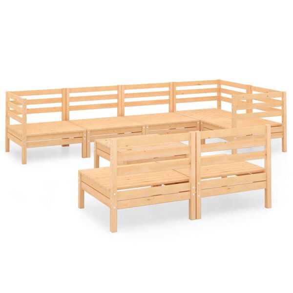 vidaXL Loungegrupp f&ouml;r tr&auml;dg&aring;rden 8 delar massiv furu