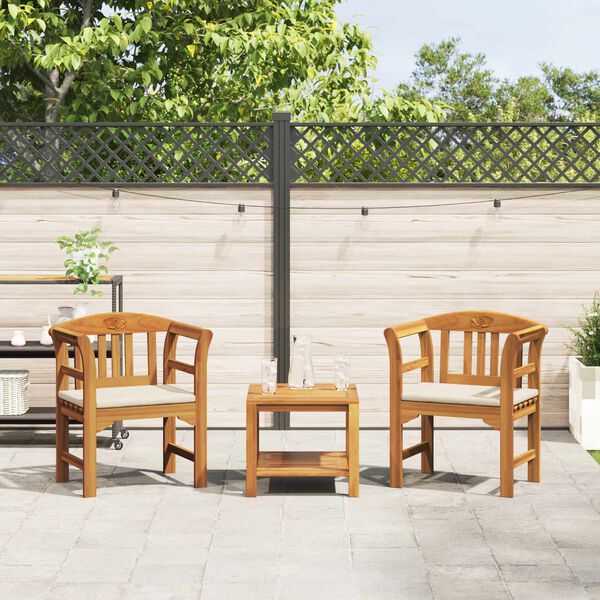 vidaXL b&auml;nk med kudde Naturlig Olja Ytbehandling 68,5 x 46 x 82,5 cm