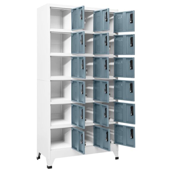 vidaXL Förvaringsskåp ljusgrå och mörkgrå 90x40x180 cm stål