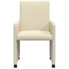 vidaXL Matstolar med hjul 2 pcs Kräm 57 x 66 x 94 cm Konstläder