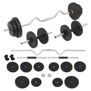 vidaXL Skivst&aring;ng och hantlar set 30 kg