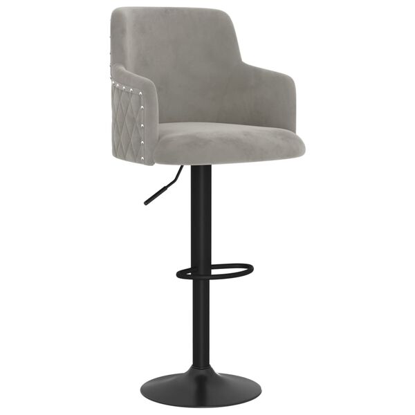 vidaXL Barstolar 2 st ljusgr&aring; sammet