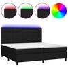 vidaXL Rams&auml;ng med madrass & LED svart 200x200 cm tyg