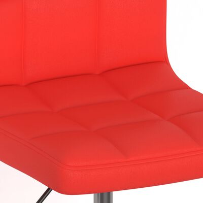 vidaXL Snurrbara matstolar 4 st röd konstläder