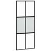 vidaXL Skjutd&ouml;rr svart 90x205 cm h&auml;rdat glas och aluminium