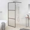 vidaXL Duschv&auml;gg 90x195 cm halvfrostat ESG-glas svart