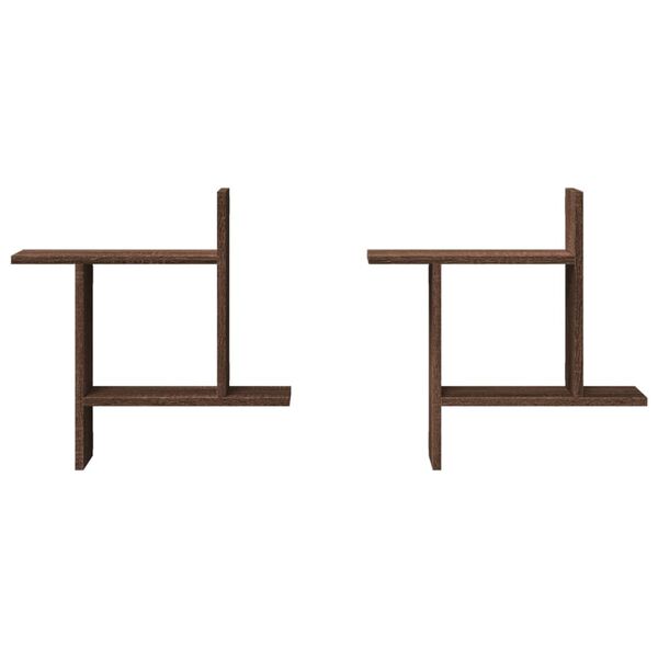 vidaXL Vägghyllor 2 st brun ek 50x12x50 cm konstruerat trä