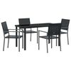 vidaXL Tr&auml;dg&aring;rdsm&ouml;belset 5 st Svart PE Rattan