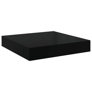 vidaXL Sv&auml;vande v&auml;gghylla svart h&ouml;gglans 23x23,5x3,8 cm MDF