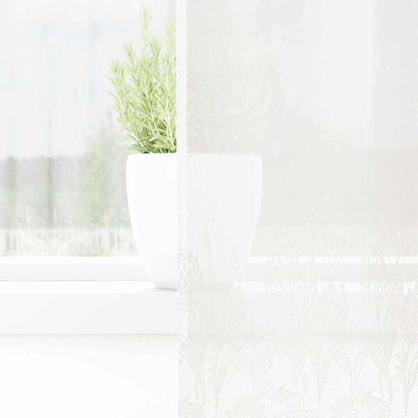 vidaXL Spetsgardin med gardiner Blommor Vit 100 x 200 cm Polyester