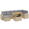 vidaXL Matgrupp f&ouml;r tr&auml;dg&aring;rden med dynor 8 delar beige konstrotting